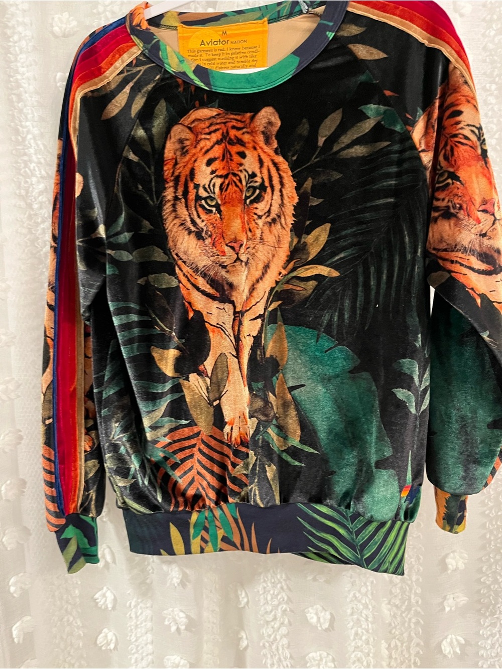 Aviator Nation velour Tiger top